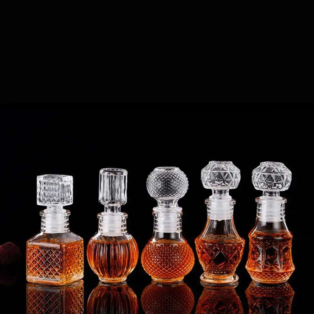 Transparent 50ml Glass Whiskey Decanter with Screw Cap