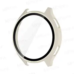 All-Around Glass and PC Bumper Screen Protector Case for Xiaomi Watch 2 (Ivory)