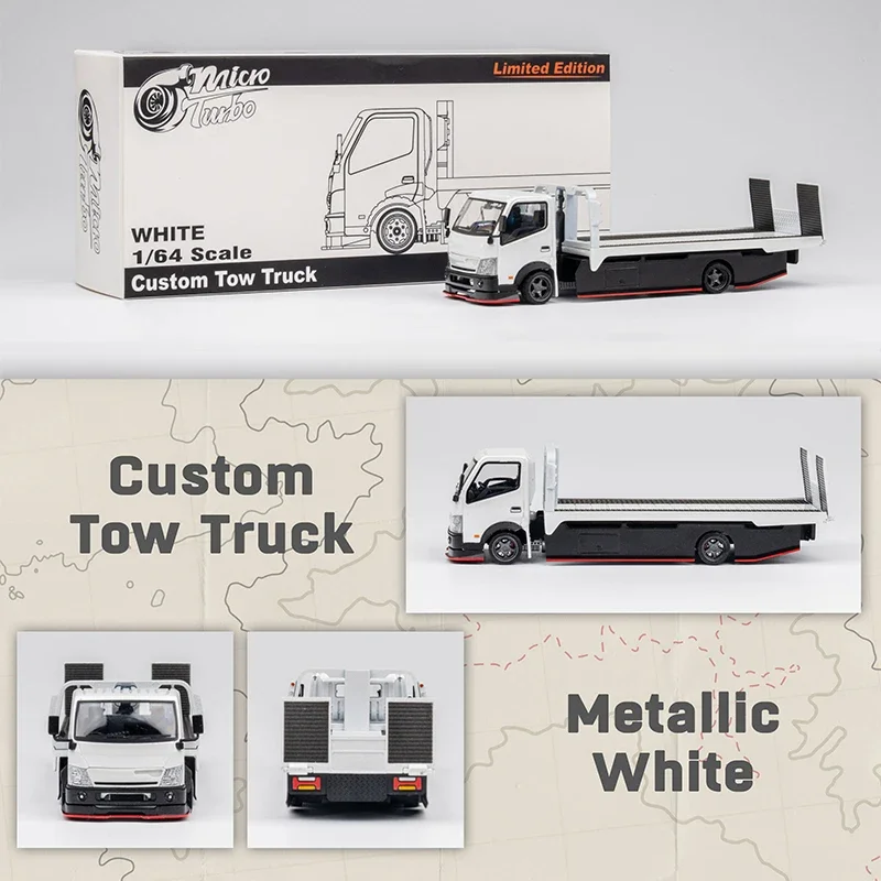 

MT 1:64 300 Custom Tow Truck Metallic White Diecast Diorama Car Model Toys MicroTurbo
