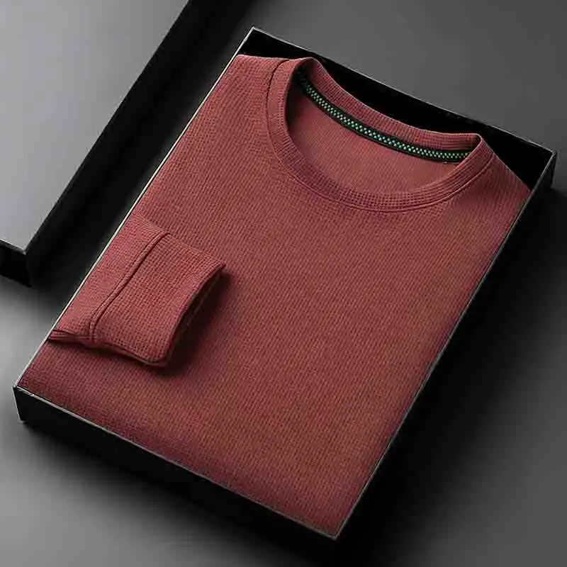 2026 Neuerscheinung Herren Basic Einfarbiger Rundhals-Pullover Atmungsaktiver Langarm-Strickpullover – Detail 8