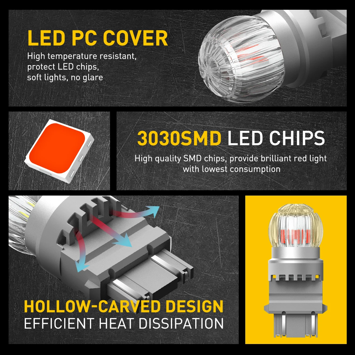 AUXITO-2X T25 3157 LED �극��ũ ����Ʈ ���� ����, P27W LED �� �ñ׳� ���ο� ���� ȭ��Ʈ �ڵ��� ����, ���� ���� ���� ����Ʈ DRL, 3156