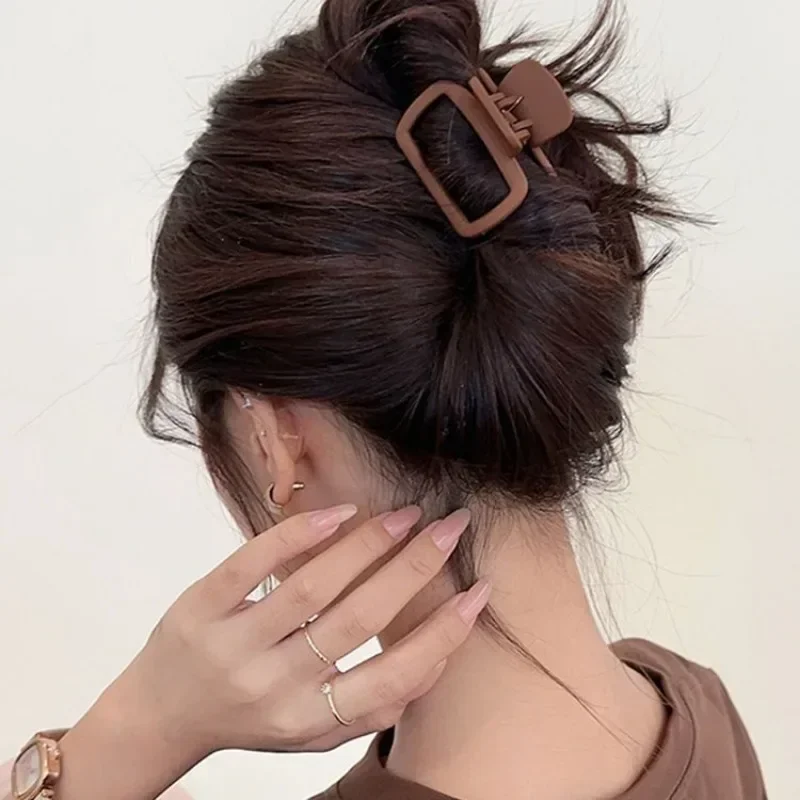 Piccole mollette per capelli da donna e ragazza, 5,2 cm, quadrate, alte, per coda di cavallo, fermaglio coreano semplice, opaco, antiscivolo, accessori per acconciature._voghion.com