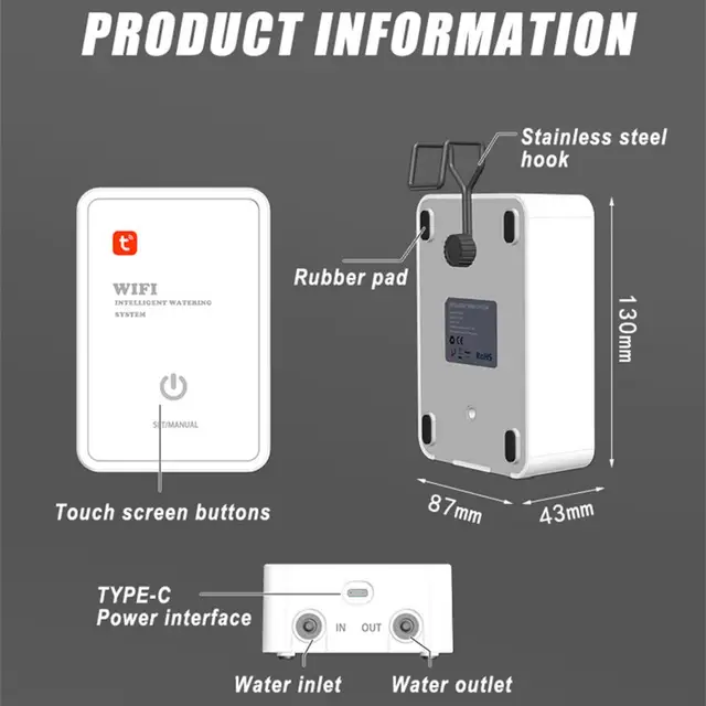 Tuya Intelligens Wifi Beltéri Automatikus Öntözőrendszer Szivattyúvezérlő Edények Virágcsepp Növények Sprinkler Kerti Szerszám - Image 6