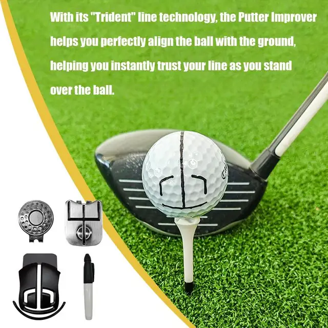 Trident Golf Ball Scriber Marker Set Golf Ball Alignment Marking Tool Magnetic Swing Train Putting Practice Golf Hat Clip Mark 3