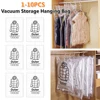 1-10PCS Vacuum Storage Hanging Bag Dustproof Clothes Compression Storage Bag Space Saving for Clothes Down Overcoat 1