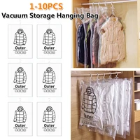 1-10PCS Vacuum Storage Hanging Bag Dustproof Clothes Compression Storage Bag Space Saving for Clothes Down Overcoat 1