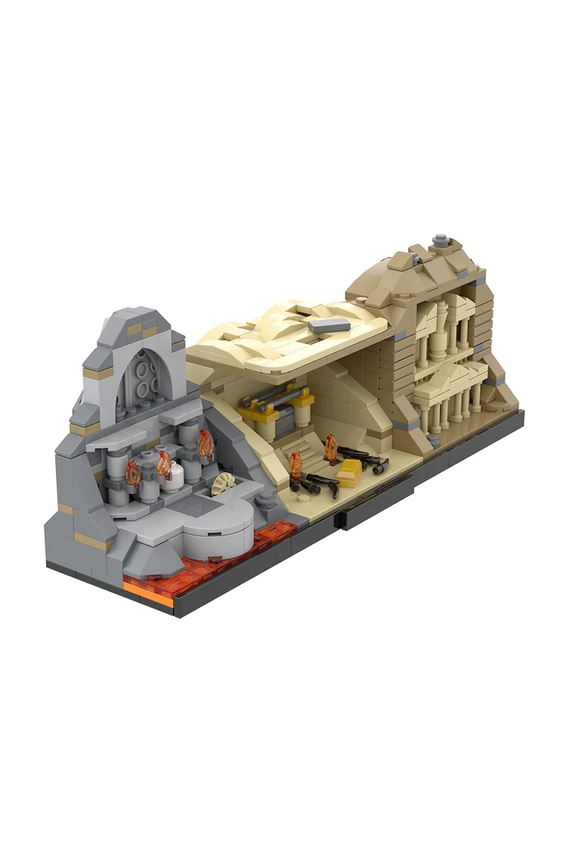 MOC Indiana Jones Trilogie Modell Bausteine Abenteuer Film Der letzte Kreuzzug Retro Schloss Architektur Ziegel Spielzeug Geschenk – Detail 1