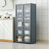 Bamboo Storage Shelf for Kitchen, Transparent Visual Cabinets, Solid Structure Shelves, Organized Supplies, Home Fashion 1