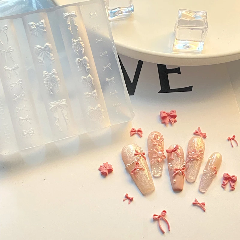 3D Kuchen Creme Rock Bowknot Band Acryl Form Nail art Dekorationen DIY Design Silikon Nail art Form Vorlage Für Nagel Charms – Detail 6