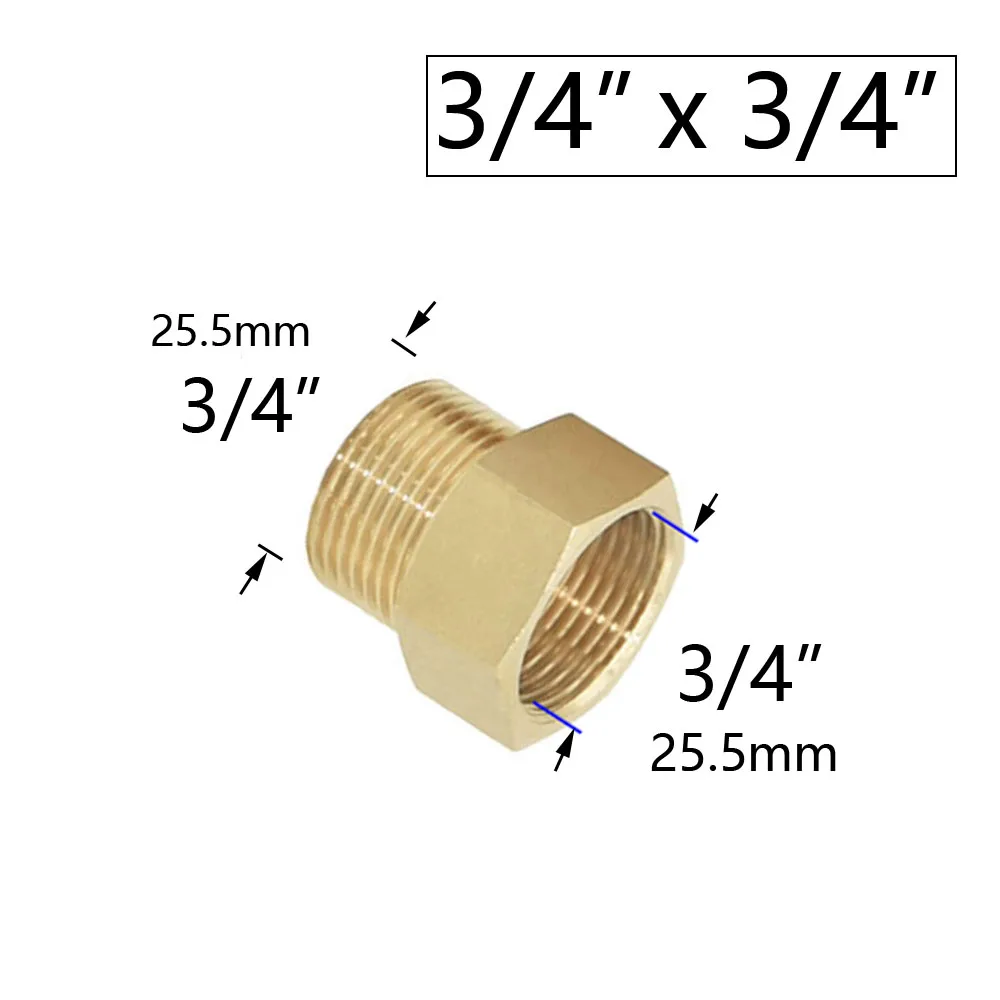 Copper Metal Threaded Water Pipe Connector 1/4" 1/2" 3/4" 1" Thread Reducer Connector Transitional Coupling Hose Tap Fittings