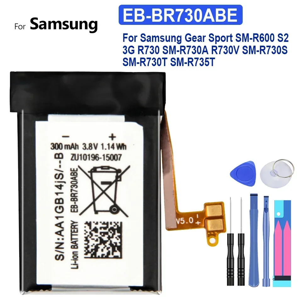 Battery EB-BR730ABE For Samsung Gear Sport SM-R600 S2 3G R730 SM-R730A R730V SM-R730S SM-R730T SM-R735T Watch Bateira 300mAh