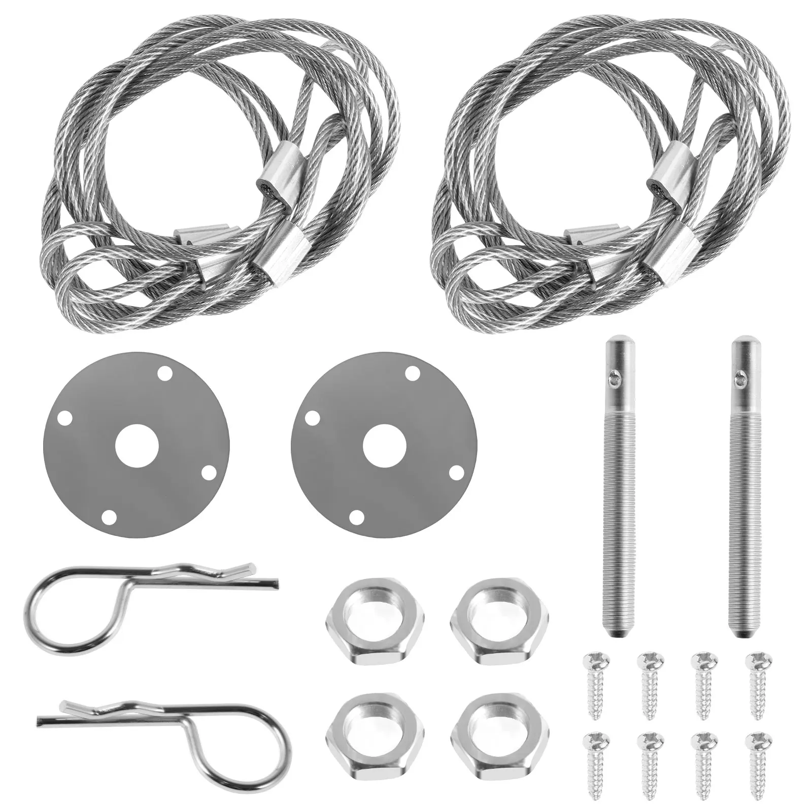 Blocco del cofano Blocco del perno del cofano da corsa per auto Kit di clip per blocco cofano a sgancio rapido in acciaio inossidabile Accessori modificati universali