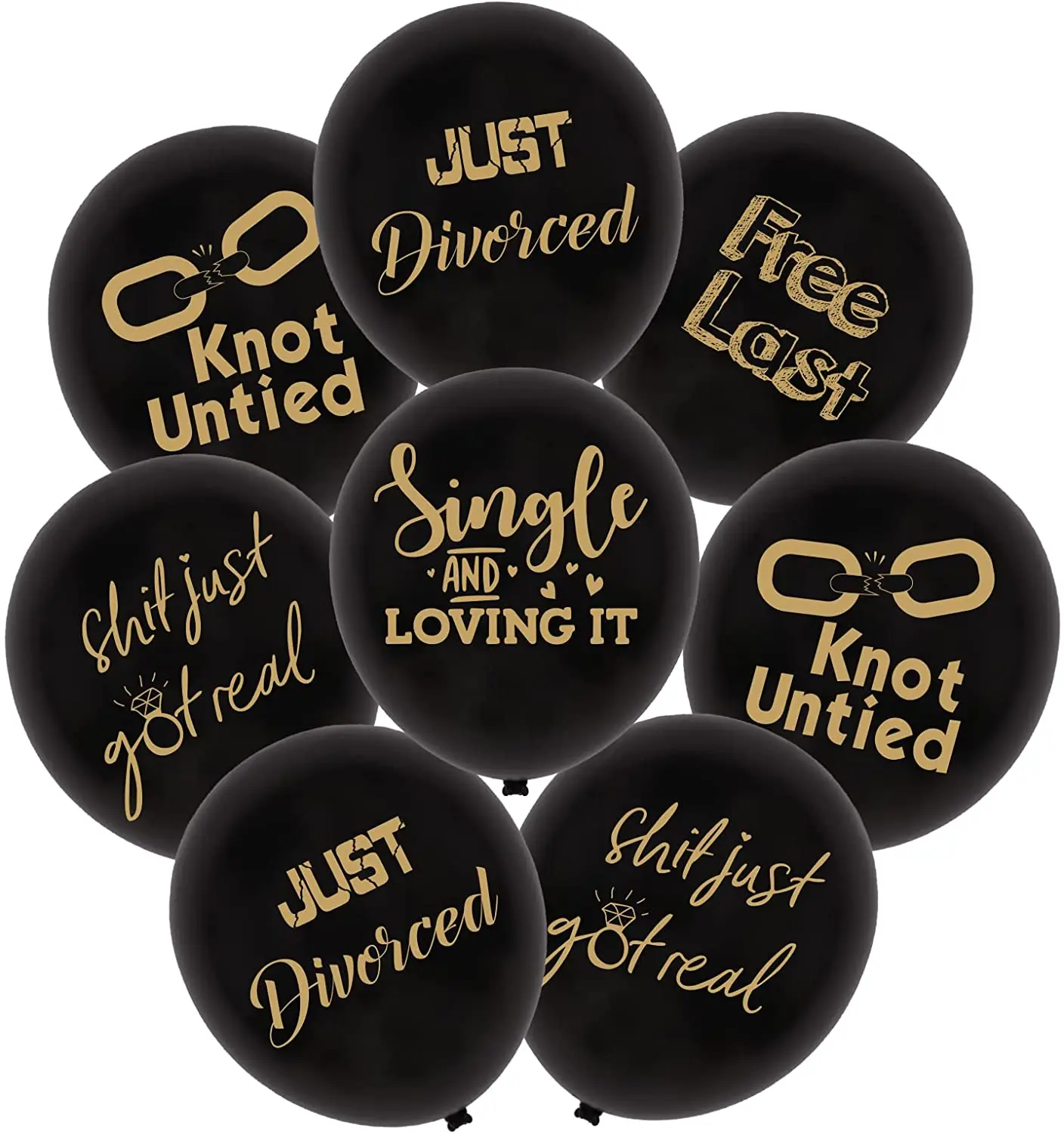 FunmemoirFunnyDivorcePartyDecorations30pcsBlackJustDivorced