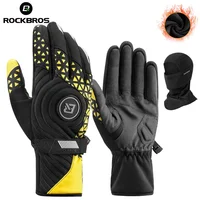 ROCKBROS Bicycle Gloves Winter Warm Motorcycle Full Finger Cycling Gloves Screen Touch Ski Sports Gloves Hiking Thermal Mitten 1