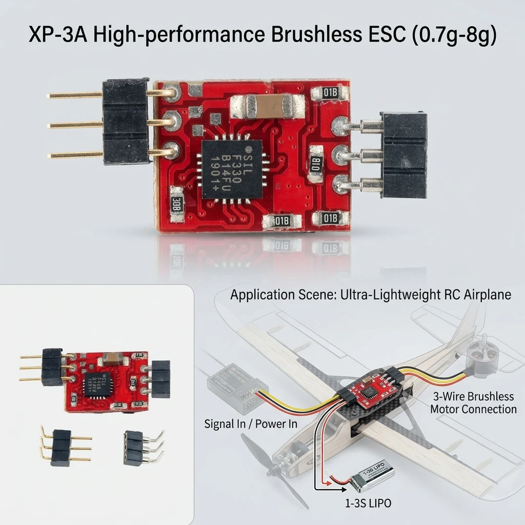 Contrôleur ESC 12A/7A/3A pour RC Hélicoptère Drone BEC