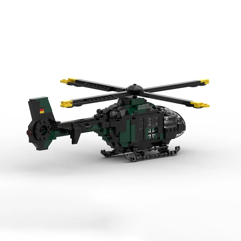 항공 전투기 모델 Moc 빌딩 블록 유로콥터 EC135 T1 / H135 모델 기술 브릭 DIY 조립 휴일 장난감 세트 선물
