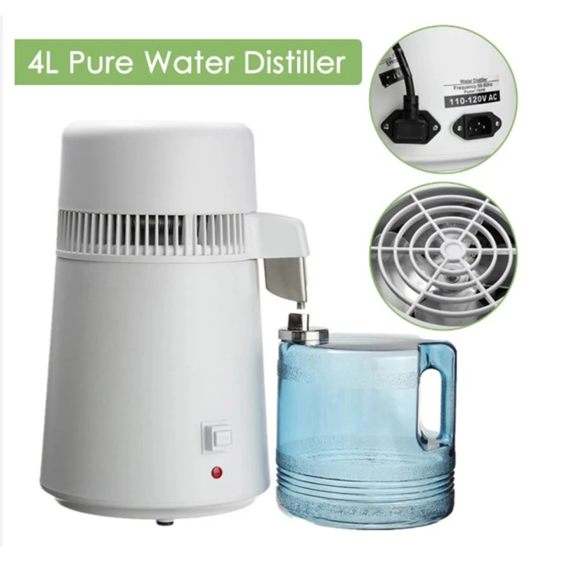 750W 110V 220V Pure Water Distiller 4L Dental Distilled Water Machine