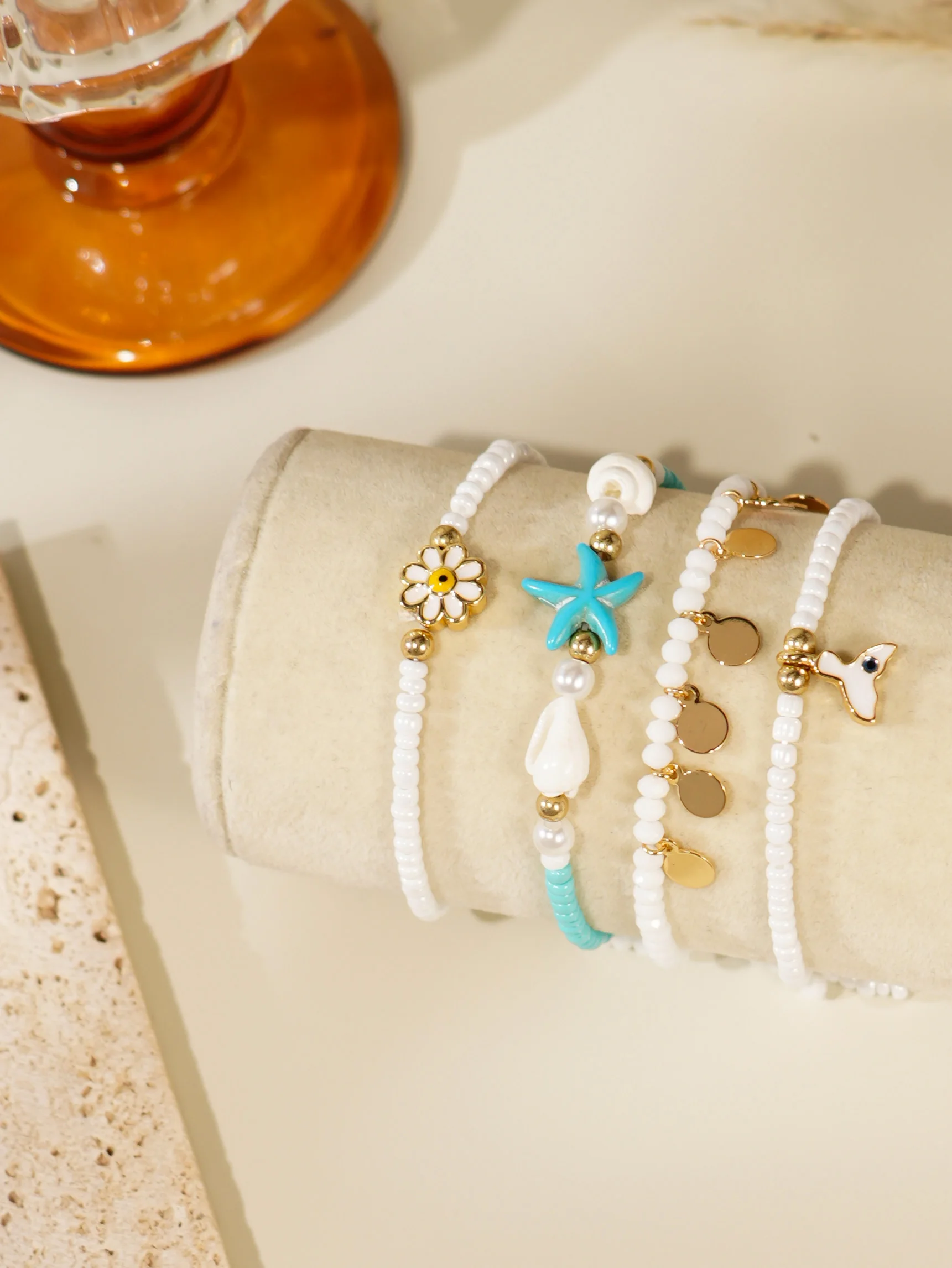 Bohemian Fashion Foot Chain Stacking Beads Set for Women