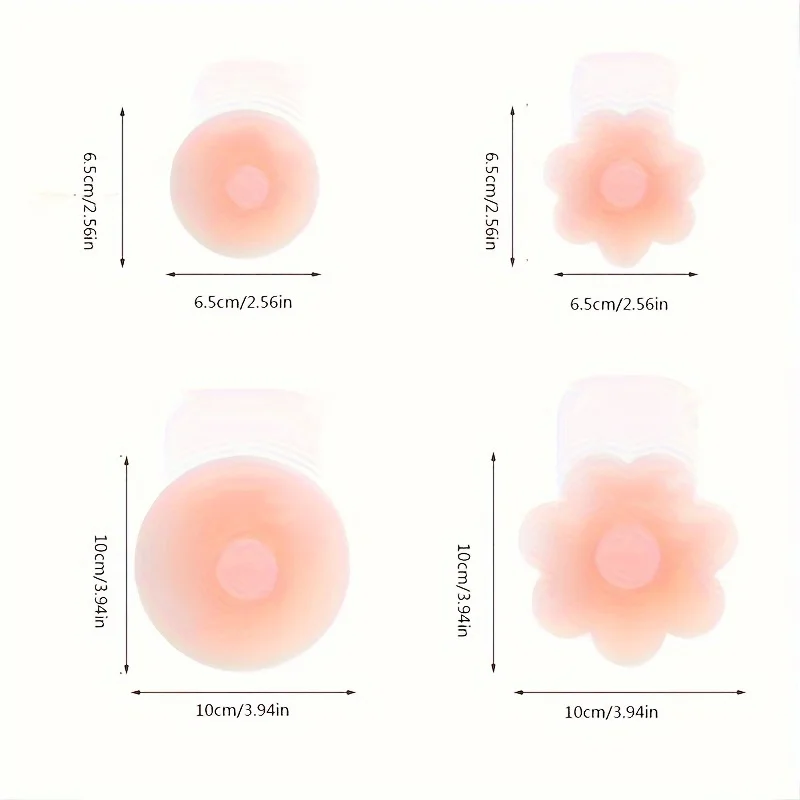 1Pairs Silicone Nipple Cover Lift Up Bra Sticker Adhesive Invisible Bras Chest Patch for Women Reusable Chest Breast Petals Pads 6