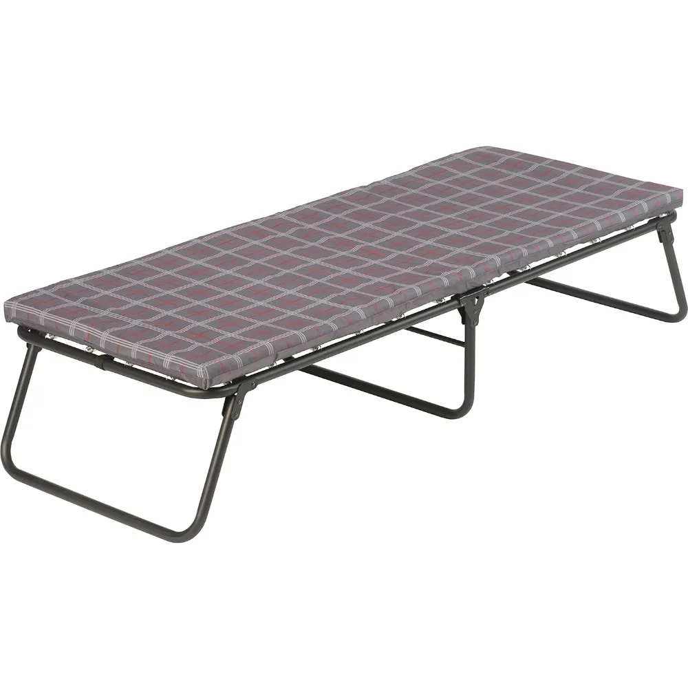 

Folding Steel Cot With Thick Mattress Pad for Comfortable Sleeping Camping Bed Tent Deluxe Size Available for Big & Tall Adults