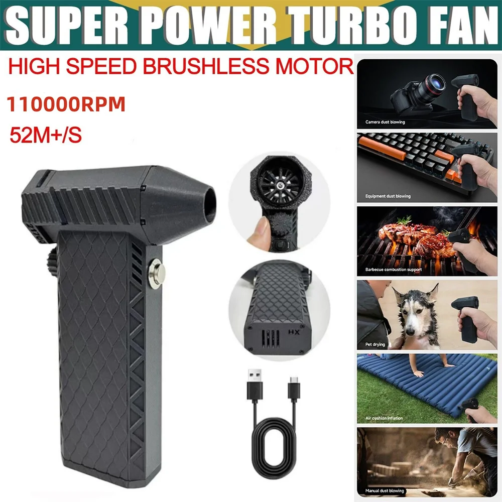 

Violent Air Blower Mini Turbo Jet Fan Handheld Brushless Motor 110,000 RPM Wind Speed Industrial Duct Fan High Power Fan Jetdry