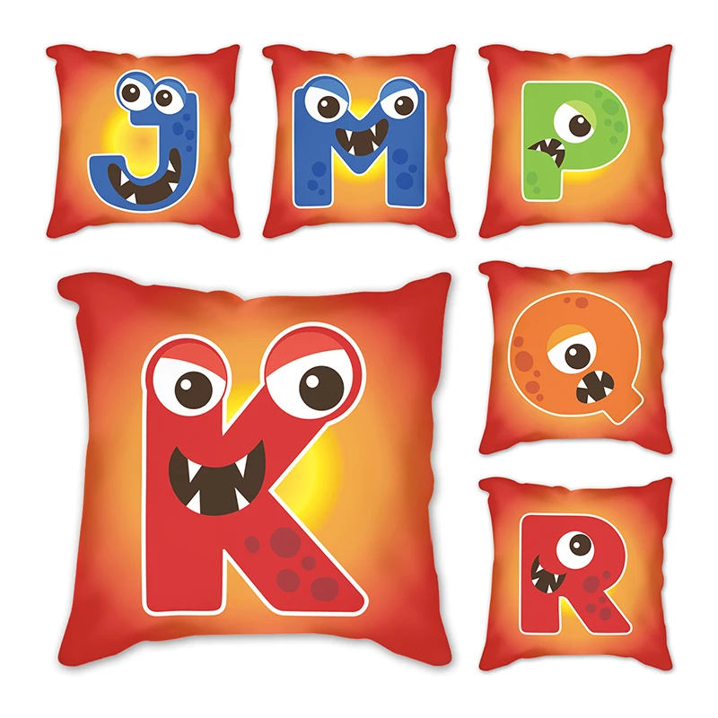 

Letter cushion cover Print Cushions Alphabet English Decorative Throw Pillowcase Soft and Comfortable Multiple Colors Available