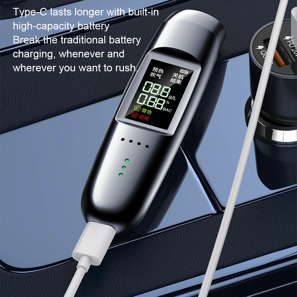 Non-Contact Alcohol Tester with LED Digital Display Alcoholmeter Voice Alarm Alcohol Tester Breathalyzer Diagnostic Tool