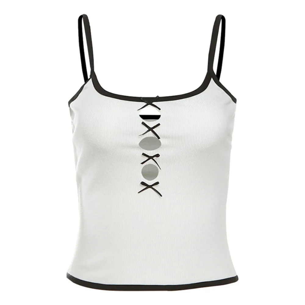 

Майка без рукавов с милым бантом, новинка, модный простой сексуальный топ из полиэстера, милый мягкий облегающий Топ