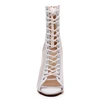 Summer High Heel Dance Shoes White Mesh Latin Ballroom Dance Boots for Woman Suede Rubber Salsa Bachata Dancing Shoes 3