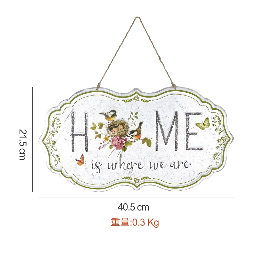 Welcome Home Front Door Welcome Sign 3D Embossed Rectangular Metal Sign Hanging Sign, Portico, Outdoor Home Decoration