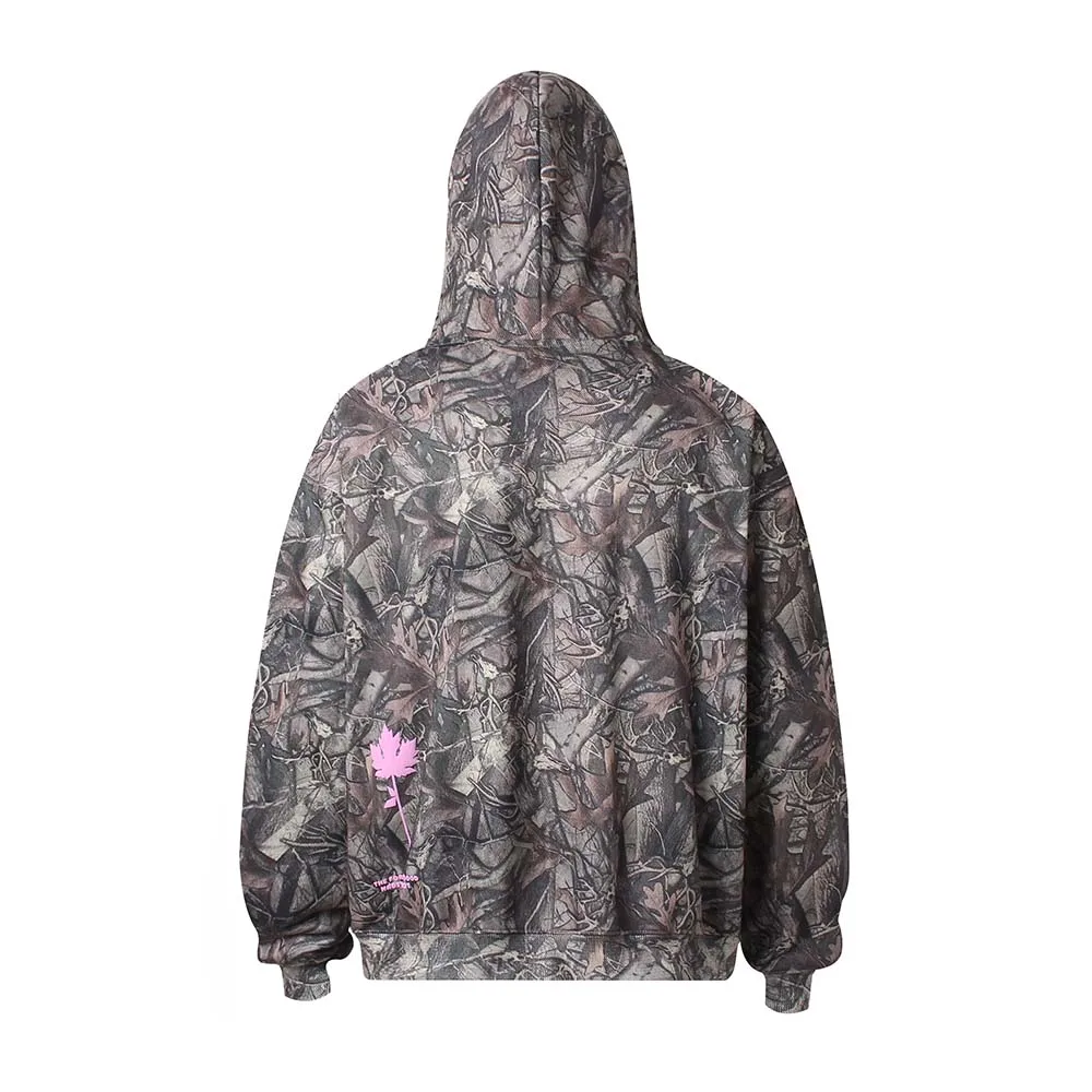 Camouflage pink alphabet Casual Hoodie Y2K Fashion Street Pullover Men Clothing Fall Winter Long Sleeve Streetwear