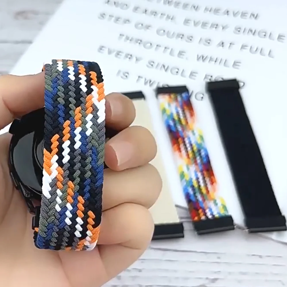 Braided Nylon Loop Bracelet Strap - 20mm/22mm Band