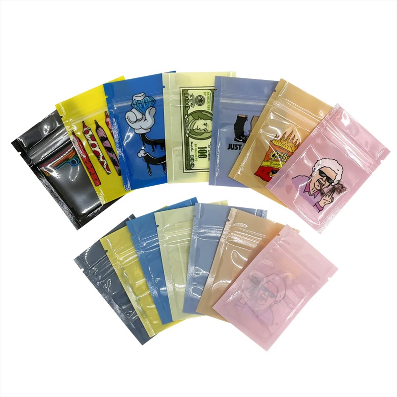 100pcs Mini Ziplock Plastic Bags Cheaper Cartoon Print Packaging Pouches  Small Jewelry Packaging 4X6cm Reusable Transparent Bag - AliExpress