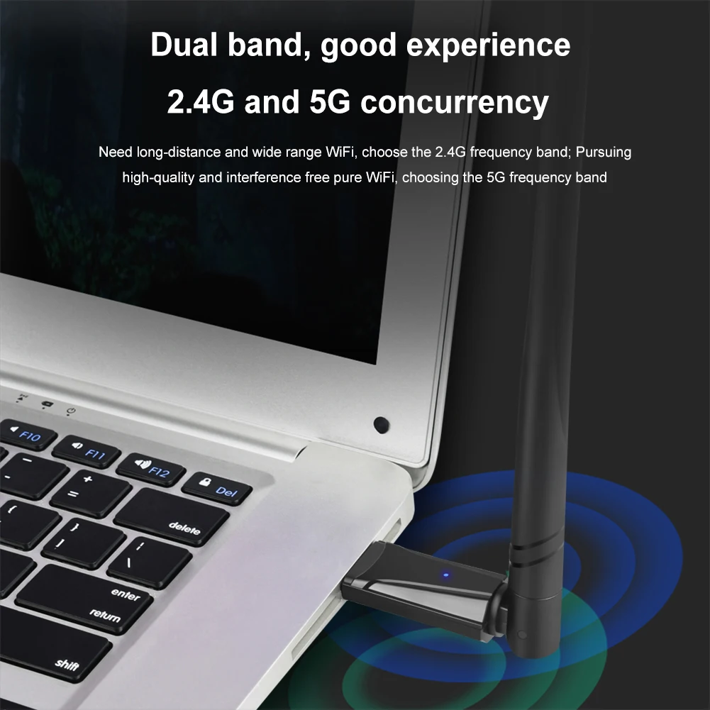 AX900 Wireless WiFi Network Card 900Mbps WiFi6 USB Adapter Dual Band 2.4G 5G 2 in 1 Dongle Driver Free For Windows 7/10/11 Linux