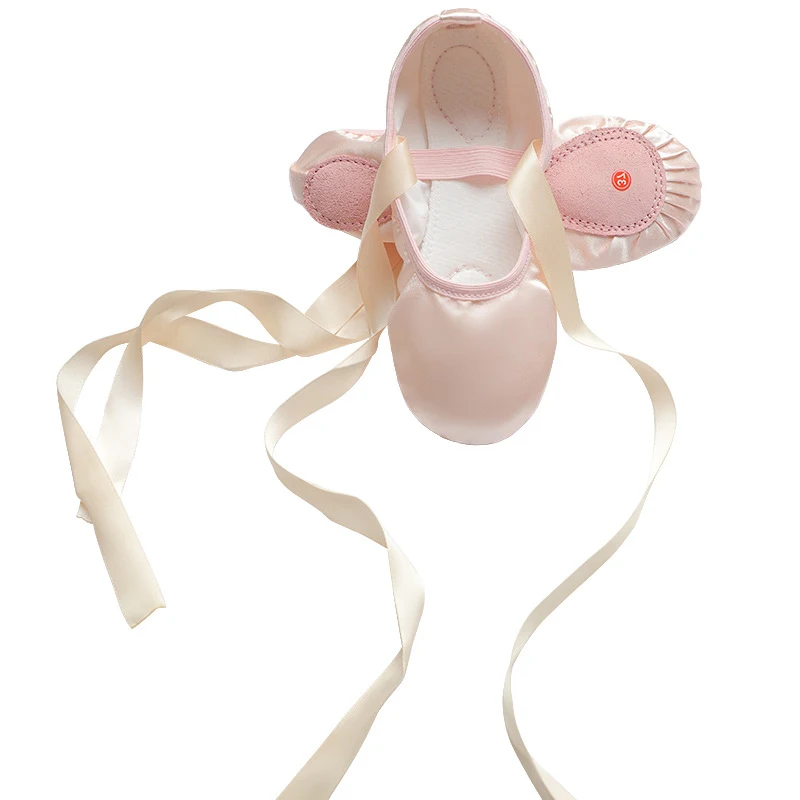 

Kids Beginner Dance Shoes Soft Sole Satin Ballet Shoe Frenulum Practice Dance Shoes