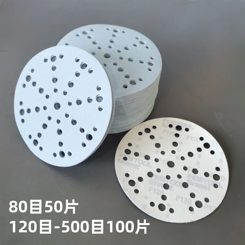 Sanding Discs Sandpaper Set Polish Sand Paper Sandpaper Tools Sander Pads FESTOOL Garnet Sandpaper 6-inch Round 150mm Back Pile Grinding Pad 48-hole / 17-hole Dry Mill Vacuum Car Putty Polishing 80-500g