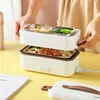 Double-layer Lunch Box Food Container Portable Electric Heating Insulation Dinnerware Food Storage Container Bento Lunch Box 5