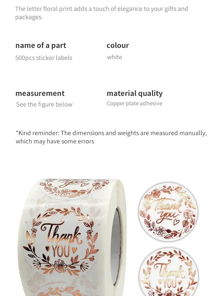 Various thank you stickers laid out for display