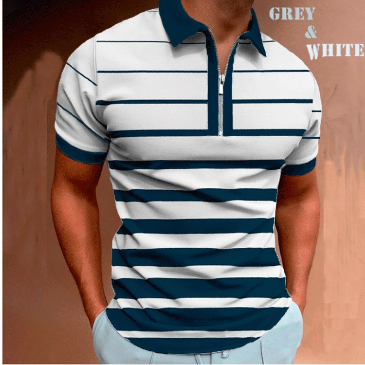 Мужская летняя футболка-поло с коротким рукавом Повседневная модная