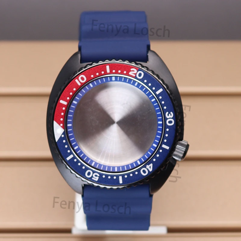 45Mm Cassa Nera 22Mm Cinturino In Silicone Seiko Tonno Tartaruga Parti Dell'Orologio Skx007 Skx013 Nh35 Nh36 Movimento 28.5Mm Quadrante Zaffiro Crys