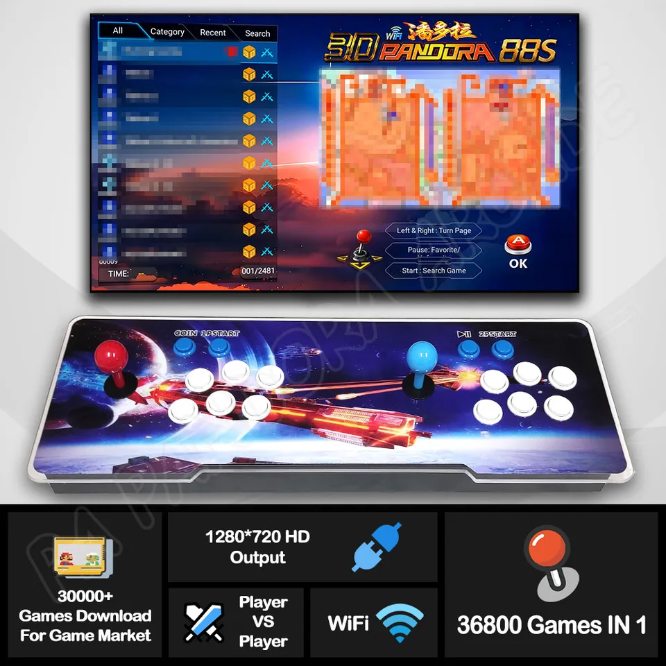 Pandora SAGA EX 3D WIFI 88s Box 36800 in 1 Save Function