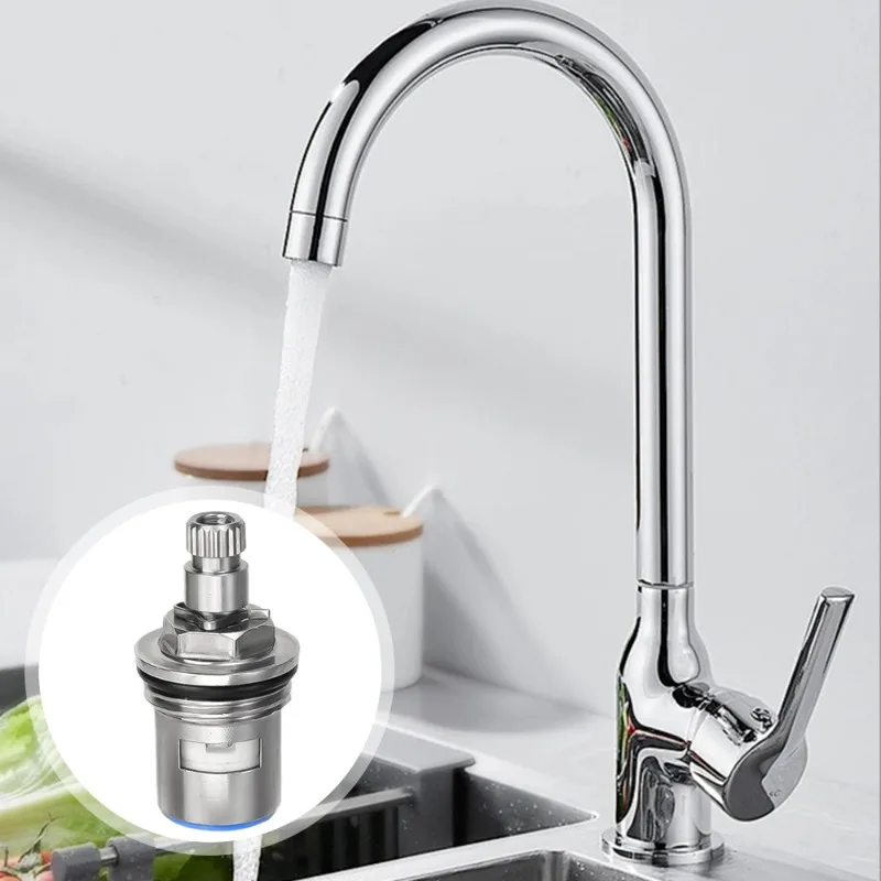 4/1Pcs Universal Replacement Tap Valve Stainless Steel Faucet Cartridges Quarter Turn Cartridge Gland Insert Hardware Accessorie