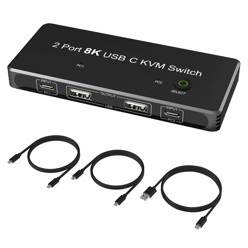 Thunderbolt 3/4 KVM 스위치 USB C 3 포트 USB2.0 8K 60Hz 4 K 144Hz DP 1.4 모니터 마우스 키보드 AliExpress