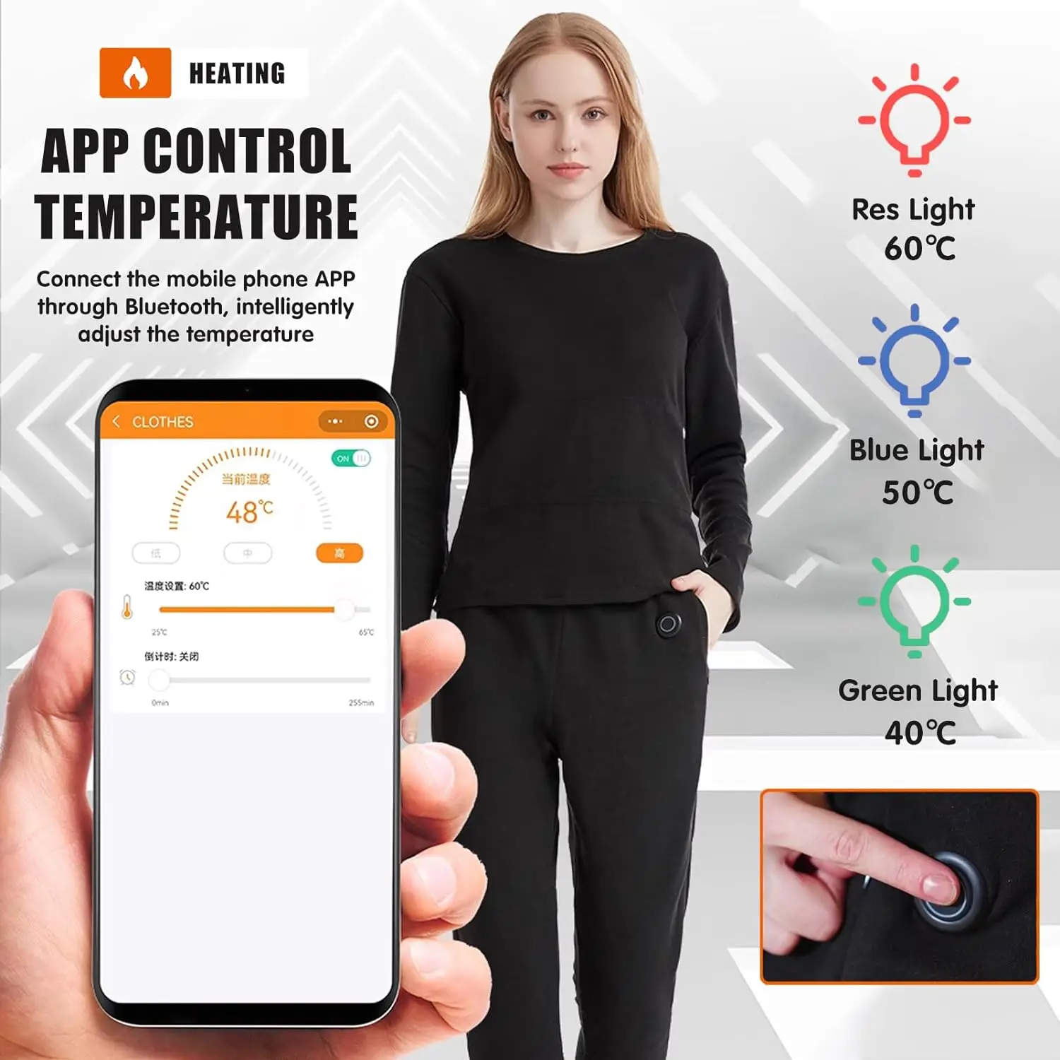 Men's Thermal Underwear Suit USB Electric Heating Long-Sleeved 4-Zone  Adjust The Temperature Heated Underwear for Extreme Cold Weather (Color :  Woman, Size : 2X) : : Clothing, Shoes & Accessories
