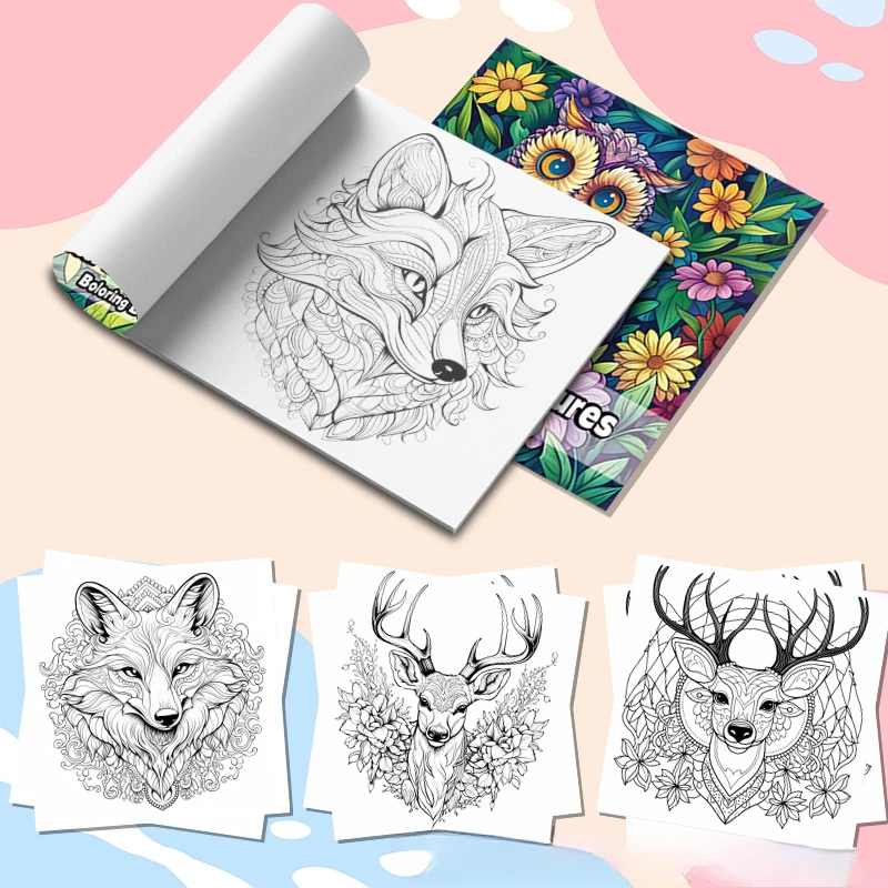Animal Adventures Coloring Book Cute Line Art and Wildlife Illustrations Relaxing Adult Picture Book for Creative Coloring 2