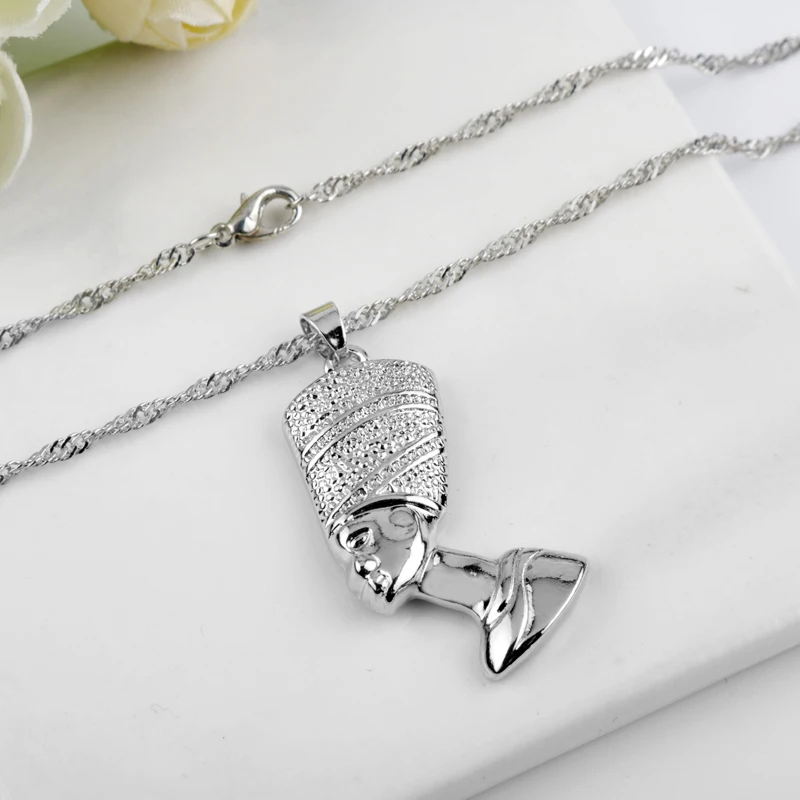 Egyptian Pharaoh Pendant Necklace Jewelry Trendy Metal Alloy Electroplating Figure Portrait Cosplay Necklaces Accessories
