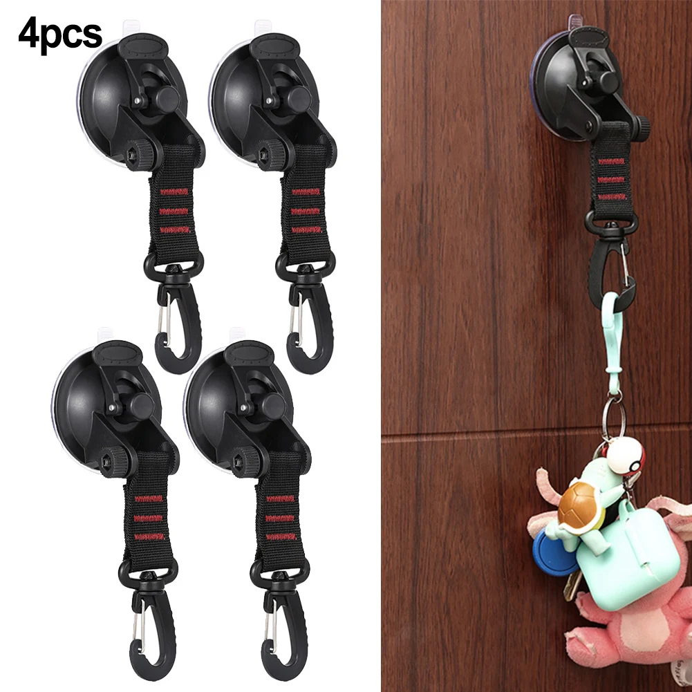 

Storage Supplies Sucker Hook Household Products 360°rotatable 4pcs 6.5*19cm Anti-falling Black Not Easy To Damage