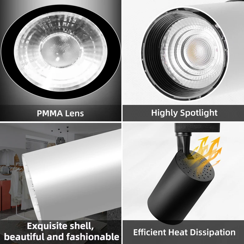 LED Track Light AC180-265V 30W Ceiling Lighting for Living Room Modern Wall Lamp Home Lighting  COB Spotlight in Clothing Store 3