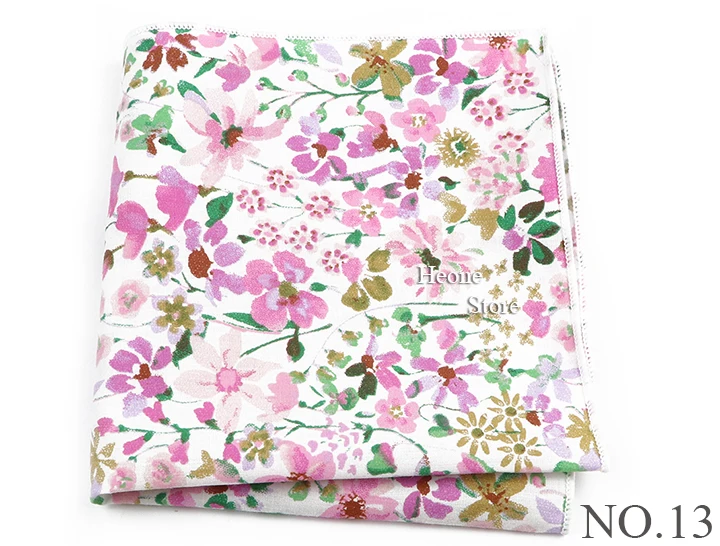 Neue schöne Blumen druck Hankerchief Baumwolle rosa blau lila Taschen tücher für Männer Hochzeits feier täglich tragen Accessoires Geschenk – Detail 14