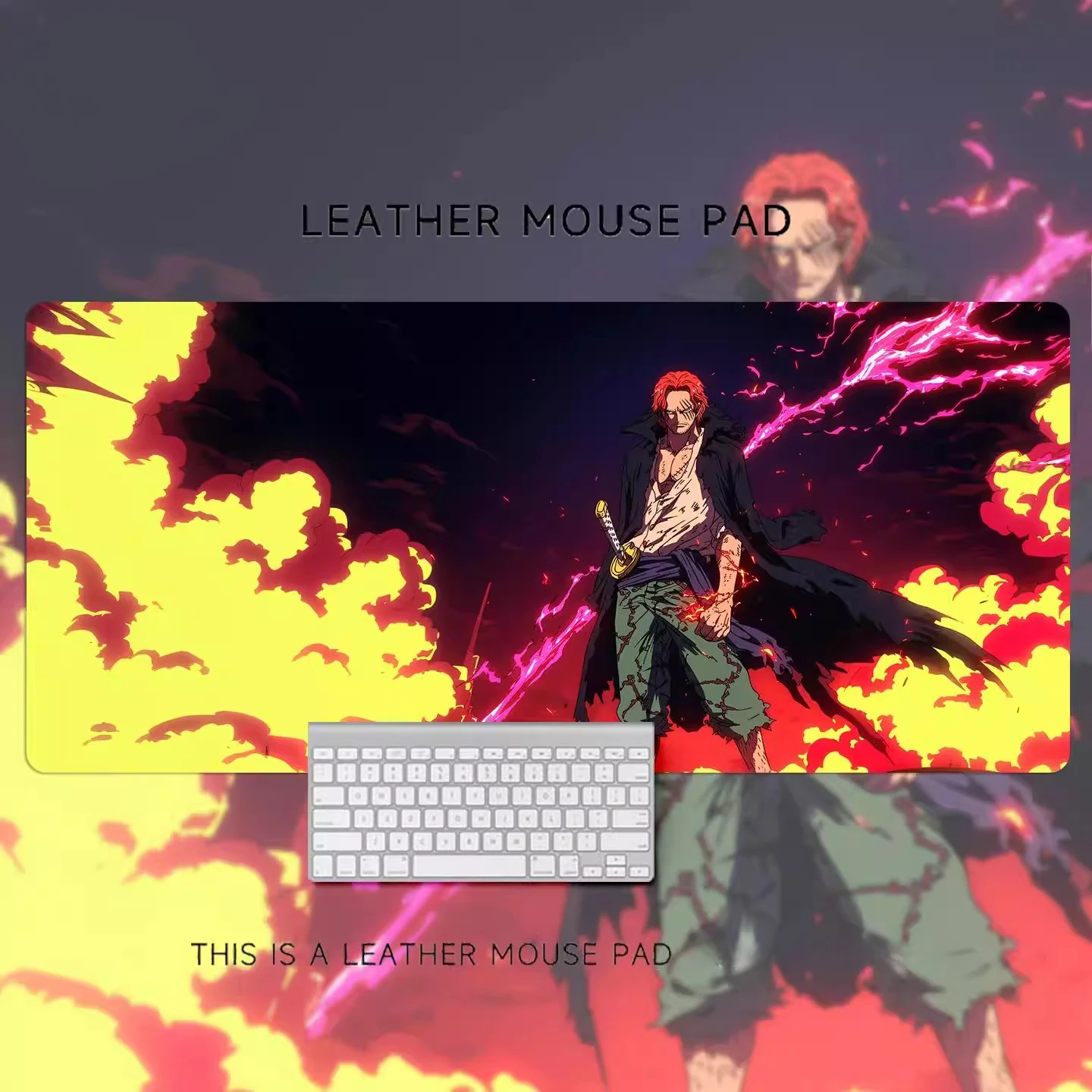 가죽 마우스 패드 원피스 루피 로로노아 조로 대형 2차원 애니메이션 컴퓨터 책상 미끄럼 방지 및 먼지 방지 패드